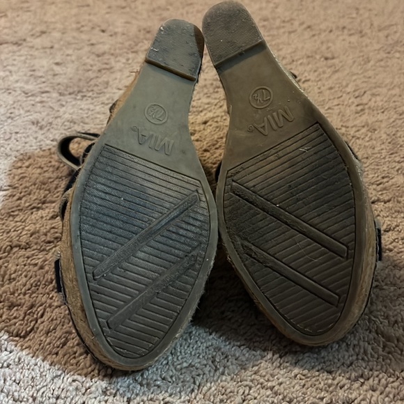 Blue and white wedges espadrille stretch straps size 7.5 - Picture 5 of 5